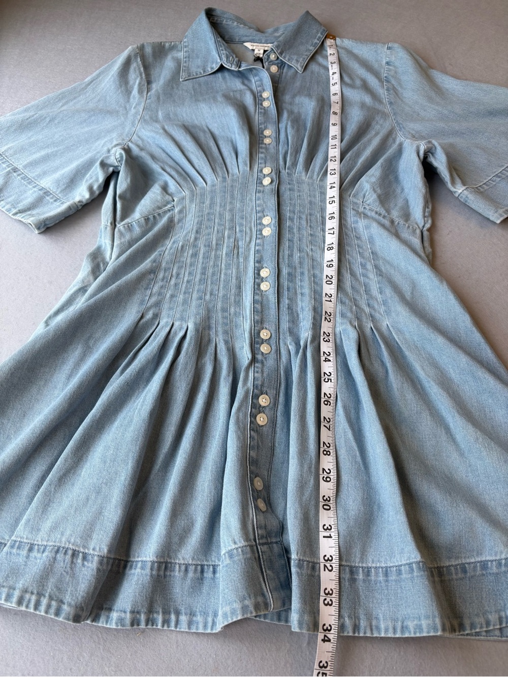 Banana Republic Indigo Light Blue Denim Chambray Pintuck Shirt Dress Size M NWT - Picture 11 of 14